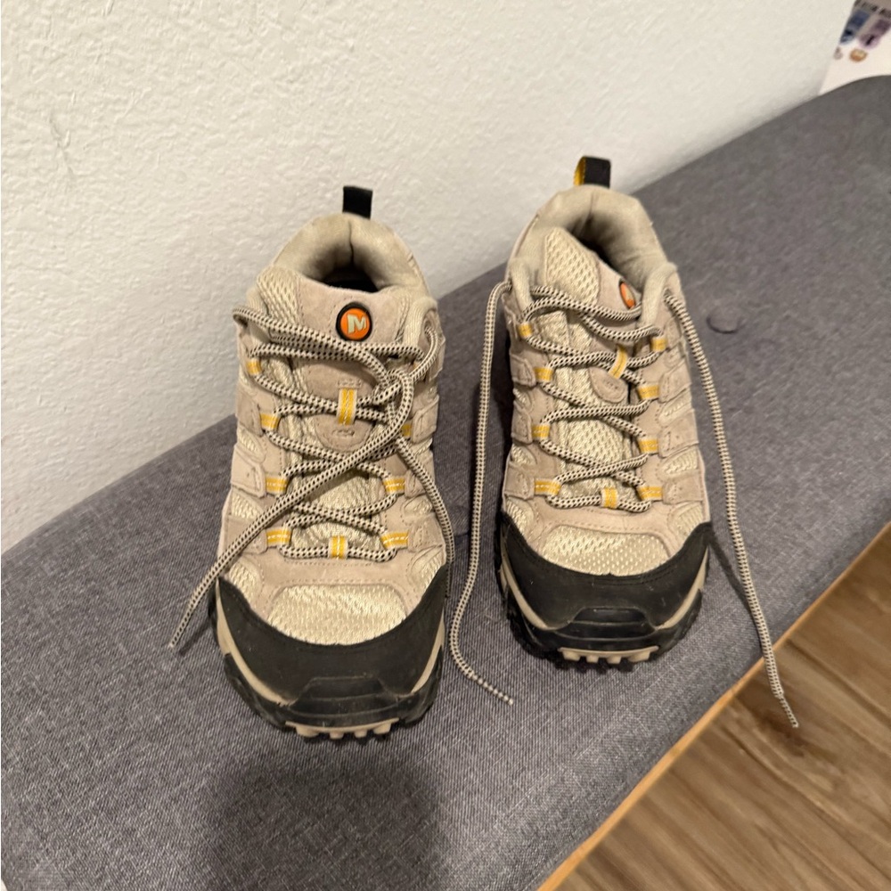 Merrell Tan and Black Hiking Shoes, size 8